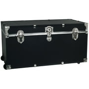Seward Trunk Trooper 31-Inch Footlocker Trunk with Wheels, Black