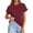 Wine #67, variant on WULMLEO Solid Color Rolled Sleeve T Shirt for Women Loose Fit Casual Crew Neck Tee for Everyday Outfits Streetwear Yellow M