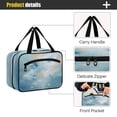 thumbnail image 4 of Travel Hanging Toiletry Bag with 4 Zipped Compartments Waterproof Makeup Accessories Spacious Cosmetic Bag Watercolor Blue Butterflies Large, 4 of 9