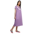 thumbnail image 4 of Moomaya Printed Short Sleeve Nightdress For Ladies Button Placket Nightwear, 4 of 5