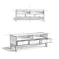 thumbnail image 4 of Harper 60 inch Wide Solid Wood TV Stand in Teak Brown For TVs up to 65 inches, 4 of 13