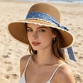 thumbnail image 3 of Gyujnb Wide Brim Bow Sun Hat for Beach Summer Travel Hat, 3 of 9