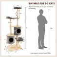 thumbnail image 2 of Cat Tower, Cat Tree for Indoor Cats, 6-Tier Wooden Cat Tree with 2 Removeable Condos Platforms and Perch-Gray for Kittens, Elderly Cats, Adult Cats, 2 of 8