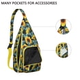 thumbnail image 2 of Waterproof Hiking Backpack Sling Bag for Women – Lightweight Crossbody with Adjustable Strap, Travel Chest Bag – Boho Sunflower & Bee Floral Design, Rustic Yellow Vintage Style, 2 of 4