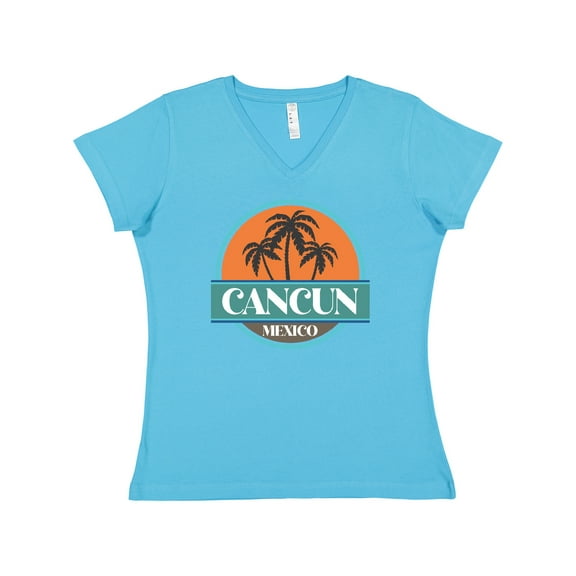 Inktastic Cancun Mexico Vacation Trip Women's V-Neck T-Shirt