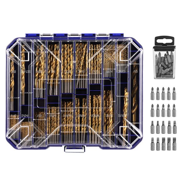 Juego de brocas HURRICANE, 276 piezas, titanio Twist con brocas S2