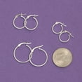 thumbnail image 4 of LeCalla 925 Sterling Silver Hypoallergenic Classic SET of 3 Pairs Light-Weight Click-Top Hoop Earrings Jewelry Gifts for Women and Teen (12mm, 15mm, 20mm), 4 of 8