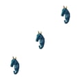thumbnail image 2 of Decodeary Resin Key Hook Durable And Functional Addition To Home Resin Elephant Head Animal Wall Mounted Hook Animal Head Key Hook Retro blue (horse) 3Set, 2 of 6