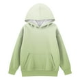thumbnail image 3 of TQWQT Girl's Light Green Hoodie Oversized Gradient Sweatshirts Long Sleeve Size 10-12 Hoodie Cute Drawstring Pullover Top Trendy Tween Girl Clothing 5-6 Years, 3 of 5