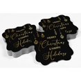 thumbnail image 4 of Inkdotpot Pack Of 100 Merry Christmas & Happy Text Paper Tags DIY Craft Bracket Shape Real Gold Foil Hang Tags, 4 of 7