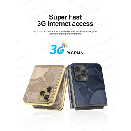 2024 SERVO Flilo9 3G WCDMA Cellphone Foldable 2 SIM Card Speed Dial Blacklist Type-C Flip Mobile Phone 2.6“ Displa