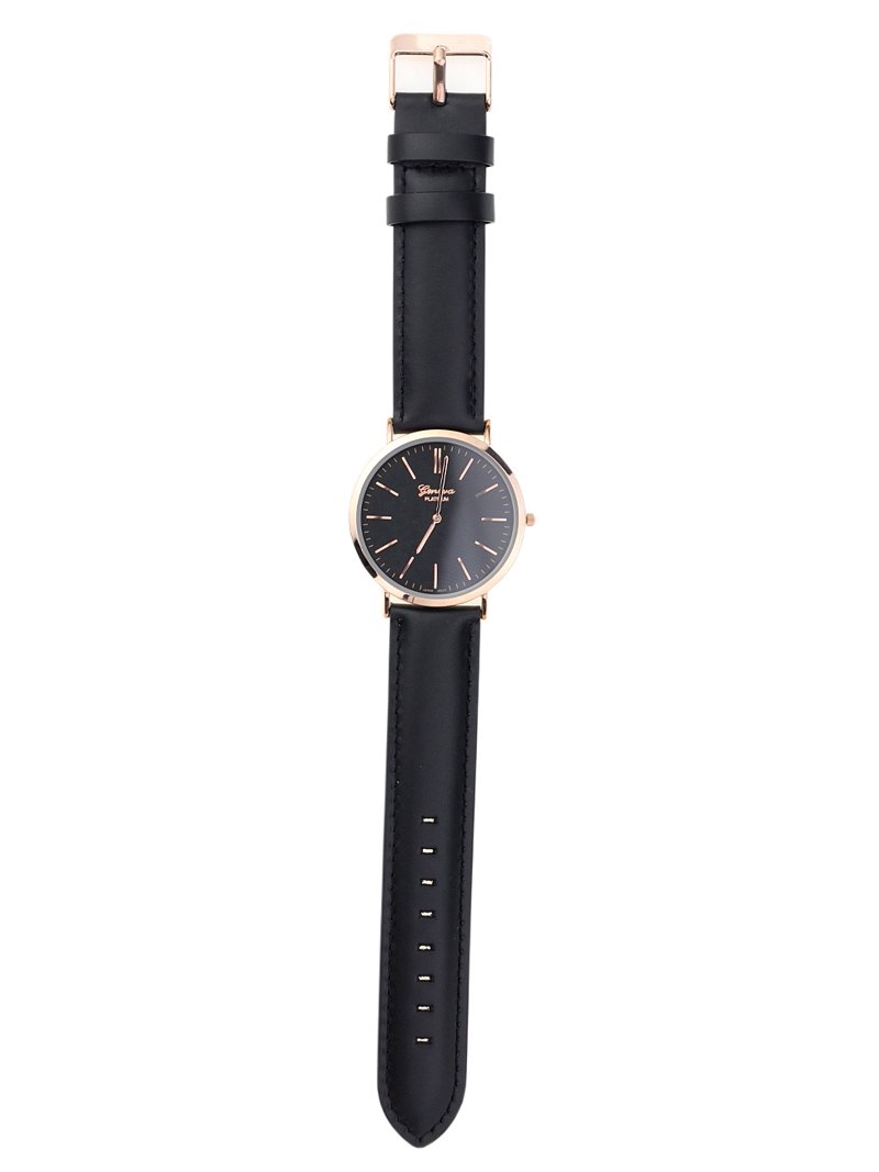 Men's Japanese Movement Stainless Steel Back Genuine Leather Strap