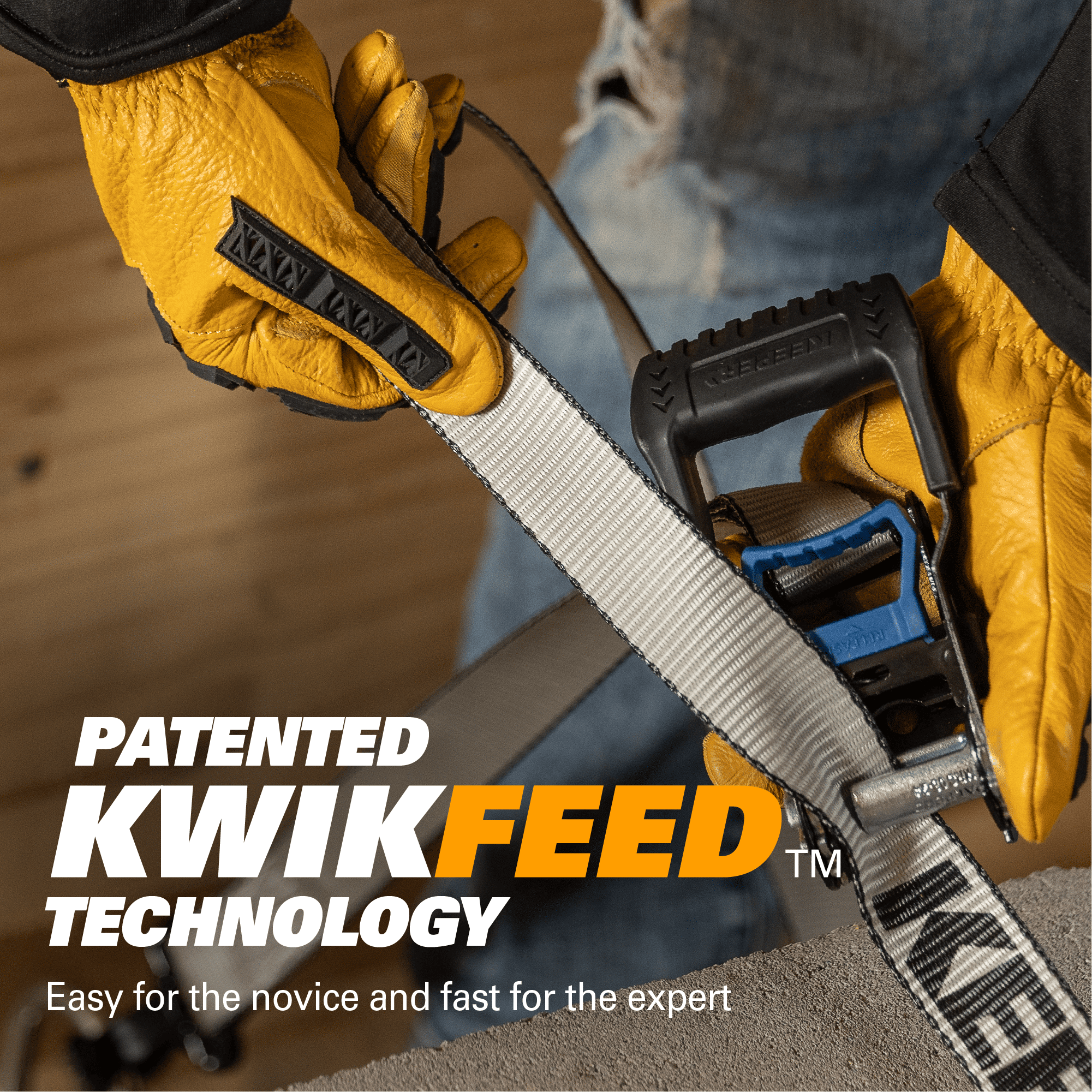 Keeper KwikFeed 1.5" x 16" Ratchet Tie Down Strap with JJ-Hooks, 2-pack