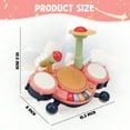 thumbnail image 3 of JUGAAD LIFE Drum Set for Toddler Kids, Baby Drum Set Toys Gift for 1 2 3 Year Old, Musical Instruments Learning Toys with 2 Drumsticks and Microphone (Pink), 3 of 6