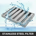 thumbnail image 2 of KFFKFF Hood Filters, 19.5W x 15.5H inch, Pack of 6, 430 Stainless Steel, 5 Grooves Commercial Hood Filters, Commercial Kitchen Range Hood Filter, for Grease Rated Commercial Kitchen Range Hoods, 2 of 9