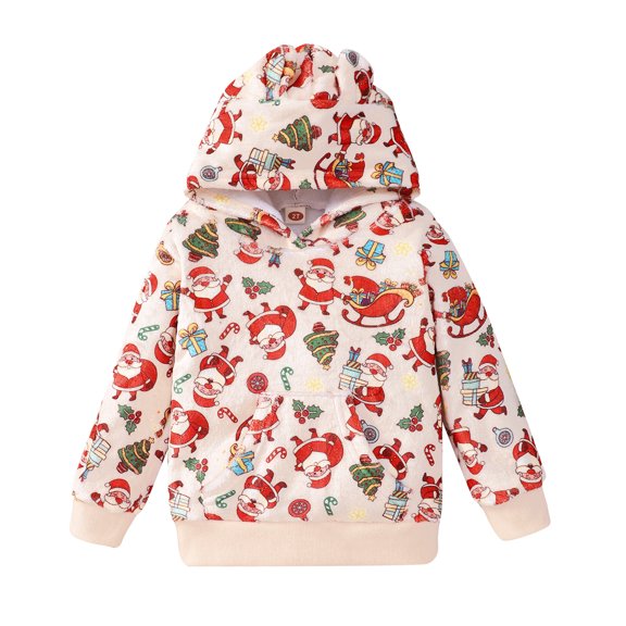 Toddler Boys Kids Christmas Sweatshirts Hoodie Santa Claus Sweater Xmas Clothes 2T(106)