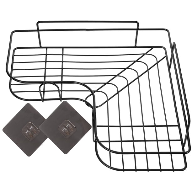 WRITWAA Estante Esquinero De Metal Negro Para Ducha Con Montado En Pared Organizador Multiusos Para