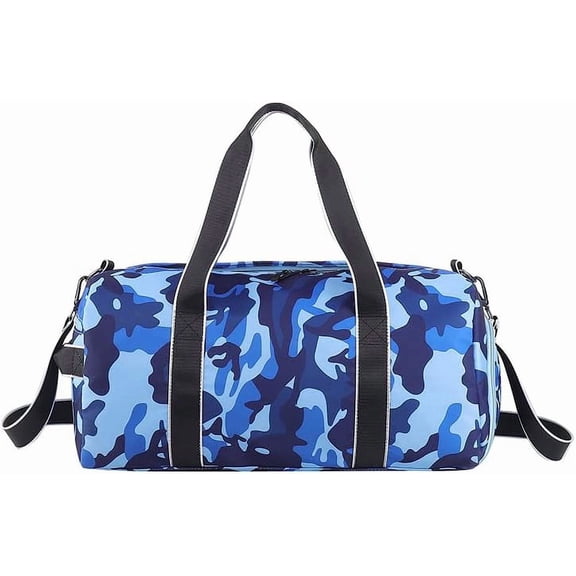 VENSIO-Kids Overnight Duffle Bag Girls Boys Sports Gym Bag with Shoe Compartment Wet Pocket Camouflage Travel Bag Army Green-3blue-