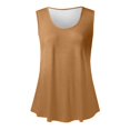 thumbnail image 4 of cocolona Womens Summer Tank Tops Crew Neck Sleeveless Loose Shirts Fashion Casual Solid Color T-shirt Blouse L, 4 of 6