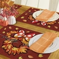 thumbnail image 3 of Hello Fall Cartoon Mouse Placemats Set of 4, Red Autumn Maple Leaves Wreath Dining Table Place Mats, Seasonal Kitchen Decor Home Decoration 12 x 18 Inch, 3 of 6