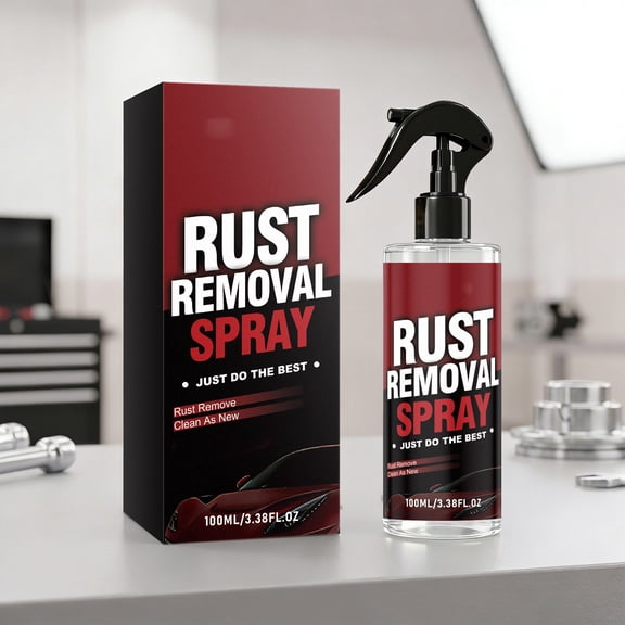 Rust Remover Spray, Fast Acting Automotive Rust Cleaner Metal Rust Dissolver Safe Wheel Rim Restoration, for Car Wheels Tires Chrome Parts Motorcycles Garage Maintenance
