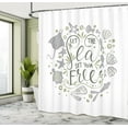 thumbnail image 4 of Ambesonne Nautical Shower Curtain, Letterings Shellfish Print, 69"Wx70"L, Khaki White, 4 of 4