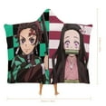 thumbnail image 2 of Demon Slayer Wearable Blanket Cloak Arctic Velvet Hooded Blanket Soft Fuzzy Hoodie Blanket Cape for Adults Kids 60"x80", 2 of 8