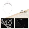 thumbnail image 3 of Tiaras y coronas para niña Tiara de princesa plateada con diamantes de imitación, corona para fiesta de cumpleaños, tiaras de vestir con cristales, tocado para mujeres y niñas, WZ-1512R, 3 of 5
