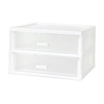 Large Capacity Desktop Storage Box with Drawer, Students Dormitory and Home Organizer for Sundries and Stationery, Multi-Compartment Desk Shelf ( White )