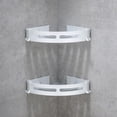 thumbnail image 5 of Yuarrent Estante de esquina para baño, estante de cosméticos montado en la pared, organizador de drenaje de aleación de aluminio, soporte de Juegos de accesorios de baño Tipo 1 Yuarrent HA059992-01B, 5 of 5