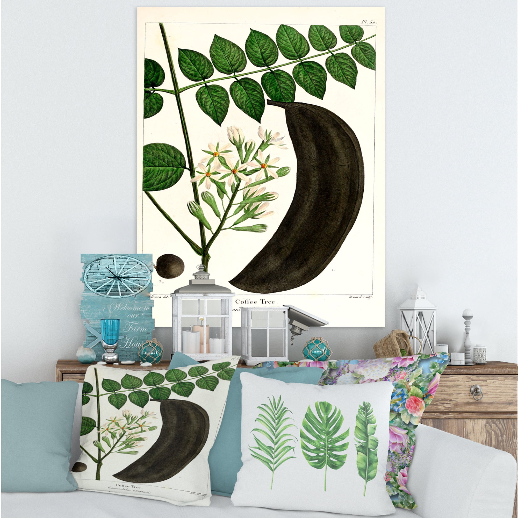 Designart ' Ancient Plant Life IX ' Traditional Canvas Wall Art Print