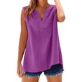 thumbnail image 6 of Cotton Linen Tank Tops for Women Button Down Sleeveless Shirt Gauze Breathable Blouses, S, 6 of 6