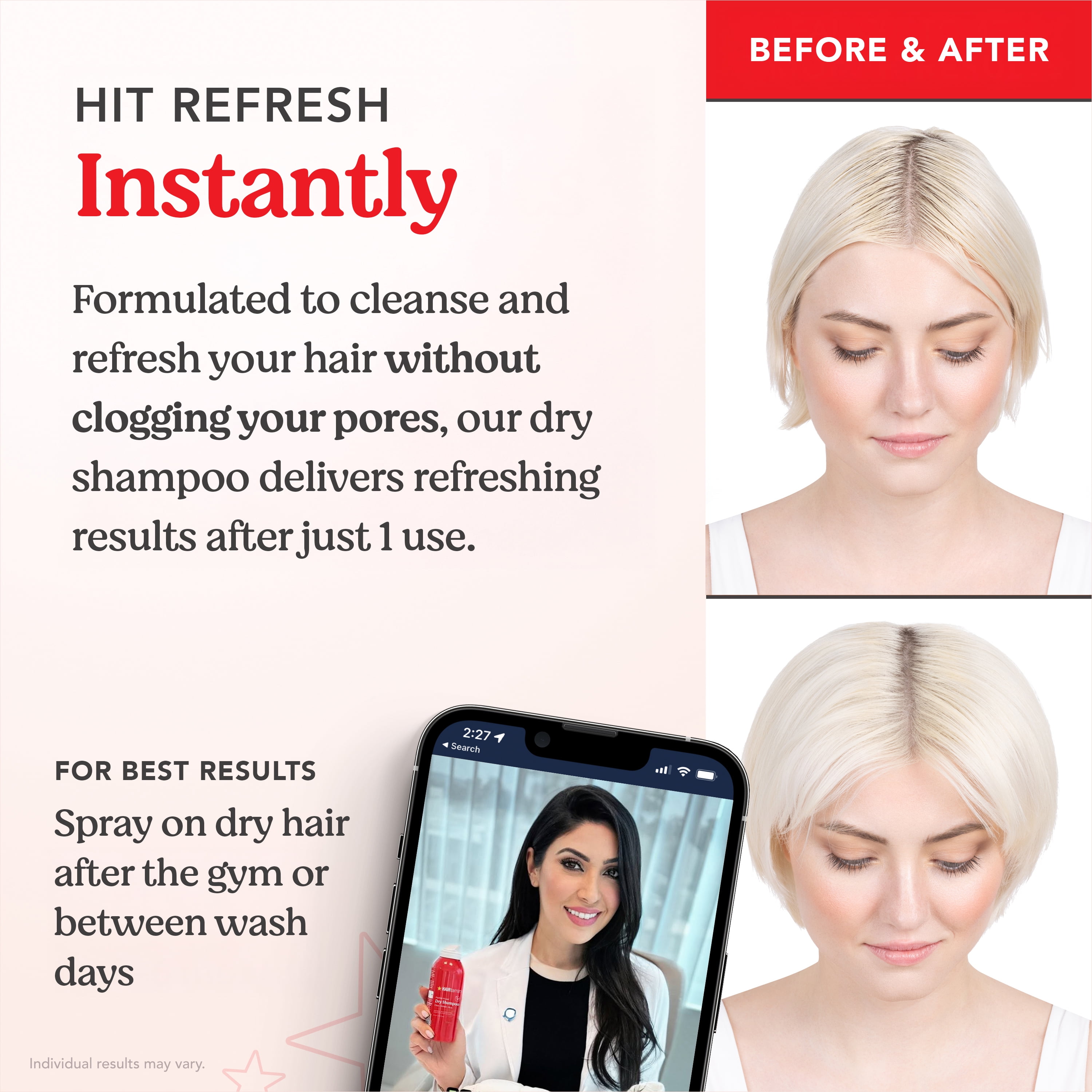 HAIRtamin Peptide Dry Shampoo | Refreshes Hair & Promotes Growth | 119 gm
