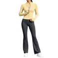 thumbnail image 3 of DYTTDG Women's Solid-Color 2-Piece Tracksuit Set | Full-Zip Long-Sleeve Stand-Collar Sweatshirt & Elastic-Waist Flared Pants Outfit for Sports, Workout & Daily Casual Wear, 3 of 7