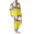 thumbnail image 2 of Salouo Dog Takes a Bath in the Bathtub Print Button-Front Long Sleeve Pajama Set for Men, Soft 2Pjs Men's Long Sleeve Sleepwear-Large, 2 of 7