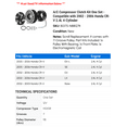 thumbnail image 2 of A/C Compressor Clutch Kit One Set - Compatible with 2002 - 2006 Honda CR-V 2.4L 4-Cylinder - Autopart Premium, 2 of 2