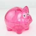 thumbnail image 3 of Transparent Plastic Money Saving Box Case Cartoon Toy Bank Clear Coins Piggy Bank Cartoon Pig Shaped, 3 of 6