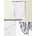 thumbnail image 5 of Purple Grey Tie Up Curtains for Kitchen Bathroom Bedroom Windows 63 Inch Length, Modern Geometric Striped Art Balloon Drape Curtains Shade Rod Pocket Drapery Curtain Panel, 46"x63", 5 of 7