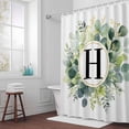 thumbnail image 6 of Letter H Shower Curtain for Bathroom Decor, Alphabet Green Eucalyptus Leaves Plant Simple Waterproof Fabric Shower Curtain, 36"x78" Set with 12 Hooks, 6 of 9