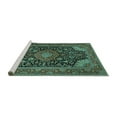 thumbnail image 2 of Ahgly Company Machine Washable Indoor Rectangle Medallion Turquoise Blue Traditional Area Rugs, 5' x 8', 2 of 4