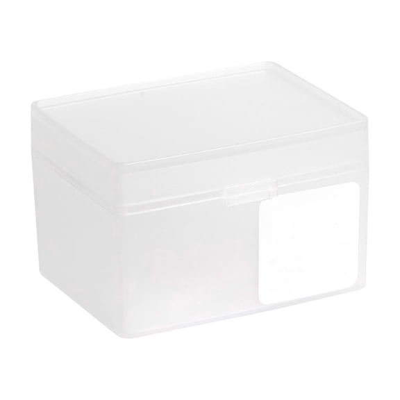 Yhmxh Plastic Storage Box with Lid, Frosted Transparent Stackable Organizer Case with Blank Label Area, Desktop Container for Jewelry Hair Accessories Craft Small Items Home Office Organization