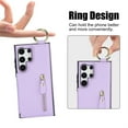 thumbnail image 5 of JTCASES for Samsung Galaxy S24 Ultra Case, PU Leather Lychee Pattern Zipper Purse Finger Ring Buckle Card Slots Stand Shell for S24 Ultra Wear-resistant Shockproof Wallet Cover, Purple, 5 of 8