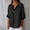 Black, variant on Daiosportswear Women's 3/4 Sleeved Button V-Neck Shirt Fashionable and Loose Spring and Summer Top Gray-I XL(XL)