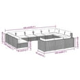 thumbnail image 4 of vidaXL 13 Piece Garden Lounge Set with Cushions Brown Poly Rattan, 4 of 4