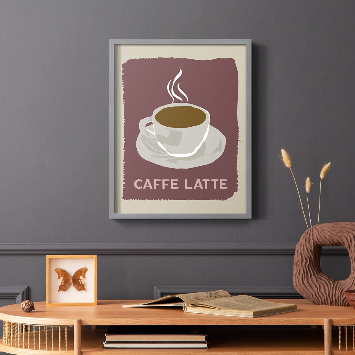 Modern Coffee III in Gray Solid Wood 8 x 10 Framed Print