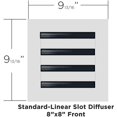 thumbnail image 2 of 8x8 Diffuseur à Fente Linéaire Standard - Couvercle de Ventilation AC - Registre HVAC, 2 of 2