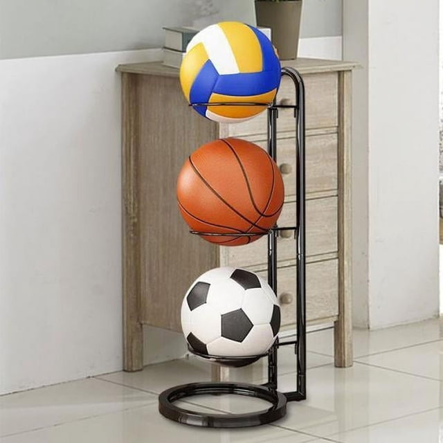 Organizador de Almacenamiento Colamx Estante Negro para bolas Estante de baloncesto