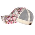 thumbnail image 3 of C.C Women's Floral Pattern Adjustable Mesh Trucker Baseball Cap Hat, Shrub, Beige, 3 of 4