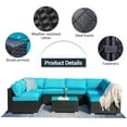 thumbnail image 2 of Cozyhom 9-Piece Wicker Patio Combo Conversation Set with Blue Cushions, 2 of 8