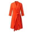 thumbnail image 4 of FVWITLYH Robe de Vacances pour Femme, Robe Aguichant à Bretelles à Fleurs, Coupe Ajustée, Dos Nu, Robe à Bretelles à Fleurs, Orange, G, 4 of 5